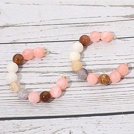 Chunky Resin Ball Beaded Hoop Earrings