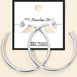 SECRET BOX_Stainless Steel Classic Hoop Earrings