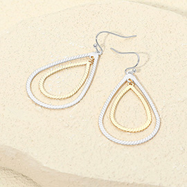Doble Open Metal Teardrop Dangle Earrings