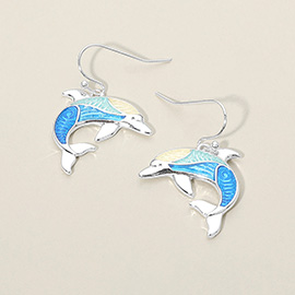 Dolphin Charm Drop Earrings