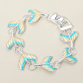 Mermaid Tail Charm Link Magnetic Bracelet