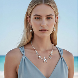 Metal Starfish Link Necklace