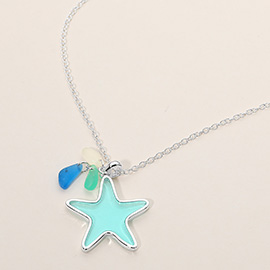 Sea Glass Starfish Pendant Necklace