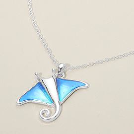 Manta Ray Charm Pendant Necklace