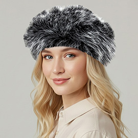 Faux Fur Winter Beret Hat