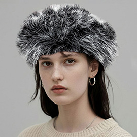 Faux Fur Winter Beret Hat
