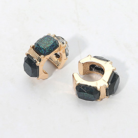 Geometric Sparkle Stone Ear Cuff Earrings