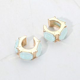 Geometric Sparkle Stone Ear Cuff Earrings