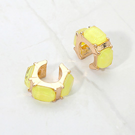 Geometric Sparkle Stone Ear Cuff Earrings