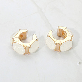 Geometric Sparkle Stone Ear Cuff Earrings