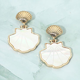 Mother of Pearl Shell Drop Dangle Earrings