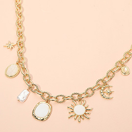 Celestial Charm Station Chunky Chain Necklace