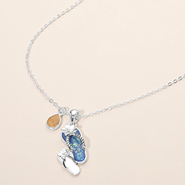 Teardrop Flip Flop Charm Pendant Necklace