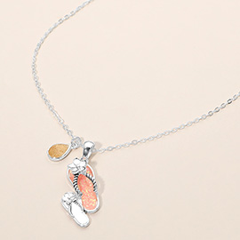 Teardrop Flip Flop Charm Pendant Necklace