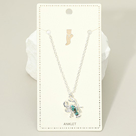 Crushed Pebble Lobster Charm Anklet