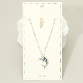 Crushed Pebble Swordfish Charm Anklet