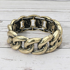 Boho Bold Chunky Metal Chain Stretch Bracelet