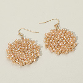 Faceted Beaded Hoop Drop Dangle Earrings