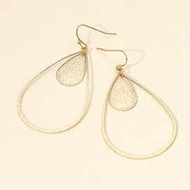 Hammered Metal Teardrop Dangle Earrings