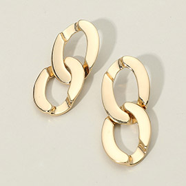 Bold Metal Chain Link Drop Earrings