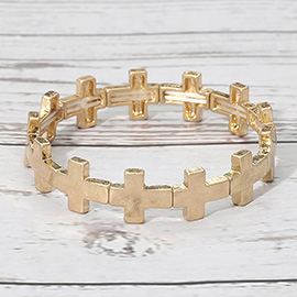 Metal Cross Stretch Bracelet