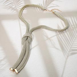 Modern Knot Accent Mesh Long Statement Necklace