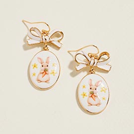 Easter Bunny Bow Drop Earrings