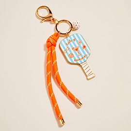 Taste of Sunset Pickleball Paddle Knot Strap Keychain Bag Charm