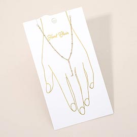 Delicate Beaded Hand Chain Bracelet