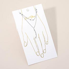 Delicate Beaded Accent Layered Hand Chain Bracelet