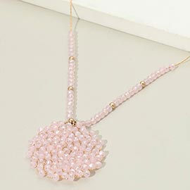 Round Beaded Pendant Statement Necklace