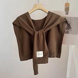 Knitted Sleeveless Tie Vest Shoulder Wrap