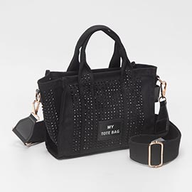 Rhinestone Studded Small Top Handle Crossbody Bag