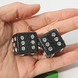 Glitter Dice Drop Dangle Earrings