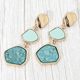 Abstract Geometric Resin Plate Link Drop Earrings