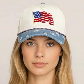 American USA Flag Embroidered Patriotic Star Baseball Cap