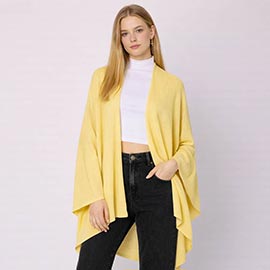 Shoulder Strap Solid Ruana Poncho