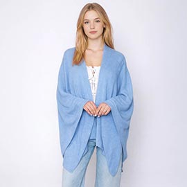 Shoulder Strap Solid Ruana Poncho