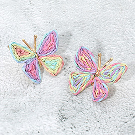 Raffia Butterfly Earrings