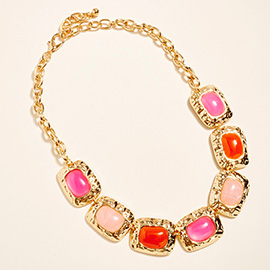 CaboChon Accent Plate Link Statement Necklace