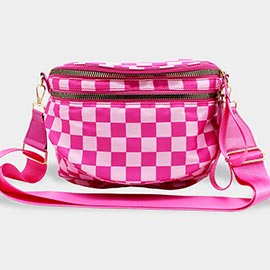 Checkered Pattern Crossbody Bag