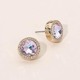 Facet Halo Stud Earrings