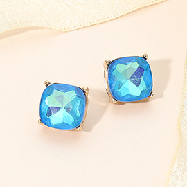 Square Cushion Stud Earrings