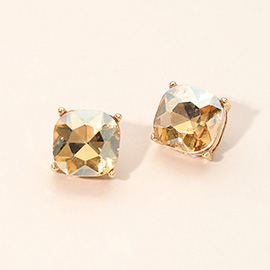 Square Cushion Stud Earrings