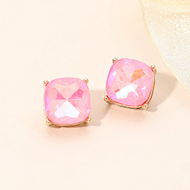 Square Cushion Stud Earrings