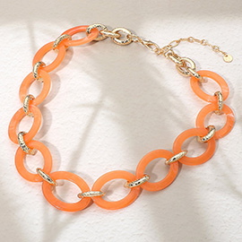 Chunky Resin Link Statement Necklace