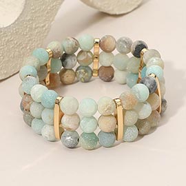 Multi Row Beaded Stretch Bracelet