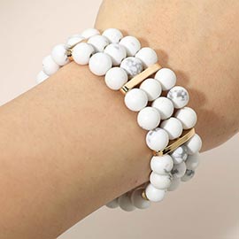 Multi Row Beaded Stretch Bracelet
