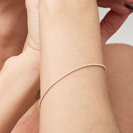 18K Gold Filled Slim Classic CZ Tennis Chain Bracelet