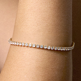 18K Gold Filled Rectangular CZ Stone Classic Tennis Chain Bracelet